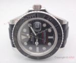 Copy Rolex Yachtmaster Watch Steel Case Oysterflex Rubber Watch 40mm Men